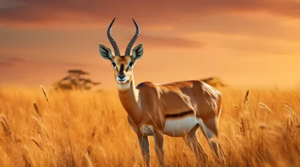 Abwaschbare Fototapete photo wildlife antelope on savanna © Natawut