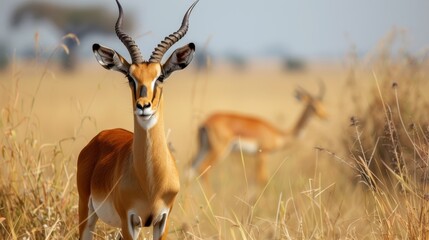 photo wildlife antelope on savanna