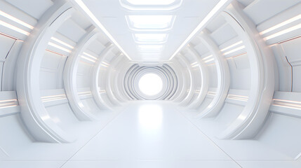 3d rendering futuristic Corridor technology futuristic background