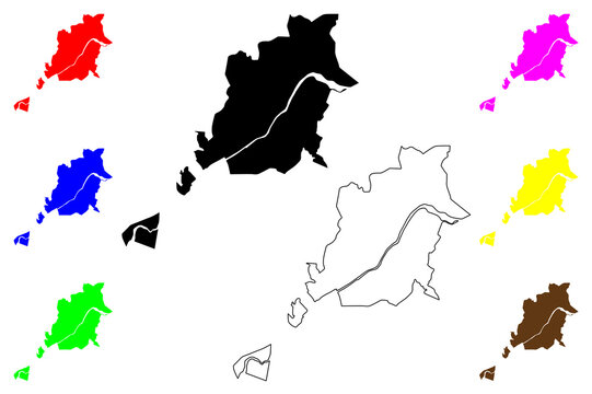 Itabuna city (Federative Republic of Brazil, Bahia state) map vector illustration, scribble sketch Itabuna map