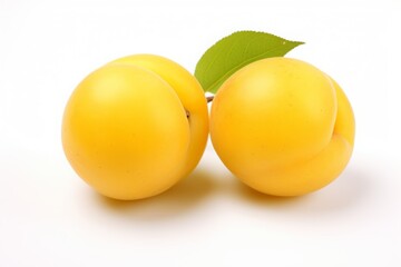 yellow plum isolated on a white background. fruit, berry with shade.