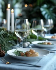 Obraz na płótnie Canvas Festive Dining Elegance