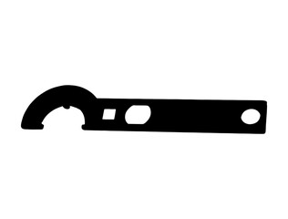 Nut wrench silhouette vector art white background