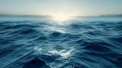 Keuken spatwand met foto Blue sea water surface with waves and sun © Nutchanok