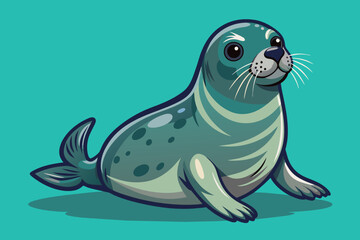 seal on the beach vector illustration 