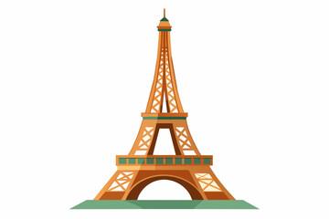 eiffel tower illustration on white background