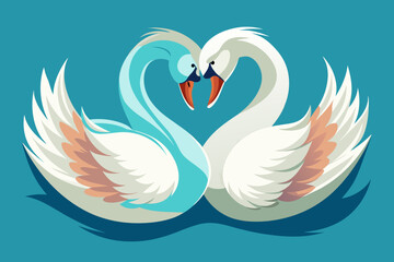 Swan love vector illustration 