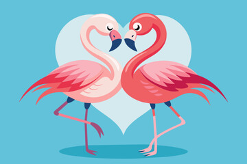 Flamingo love vector illustration 
