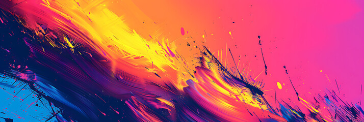 Vibrant painting capturing a sunset with orange, purple, and water reflections