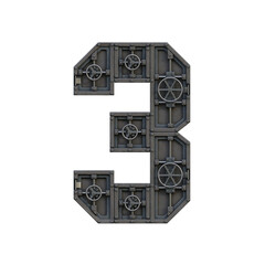 Vintage Safe 3D Alphabet PNG Letters
