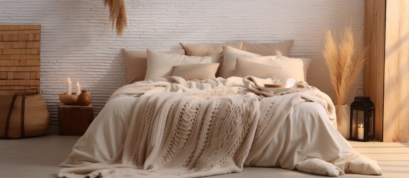 Latte-colored Blanket for Bedroom Decor