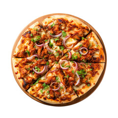 BBQ Chicken Pizza isolated on transparent background