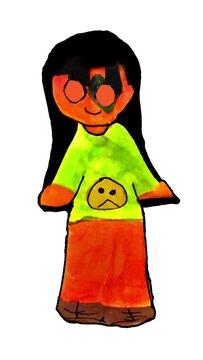 Sketchy style isolated girly drawing with happy expression funny dancing looped illustration animation