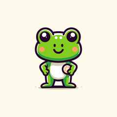Frog Cute Mascot Logo Illustration Chibi Kawaii is awesome logo, mascot or illustration for your product, company or bussiness