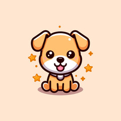 Obraz premium Dog Cute Mascot Logo Illustration Chibi Kawaii is awesome logo, mascot or illustration for your product, company or bussiness