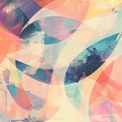 Create an easter-themed abstract background with pastel colors and whimsical shapes.