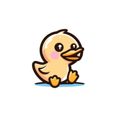 Duck Cute Mascot Logo Illustration Chibi Kawaii is awesome logo, mascot or illustration for your product, company or bussiness