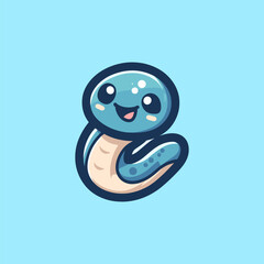 Eel Cute Mascot Logo Illustration Chibi Kawaii is awesome logo, mascot or illustration for your product, company or bussiness