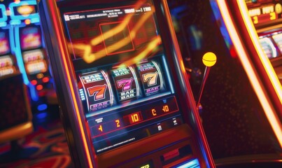 Player's hands pressing the Spin button