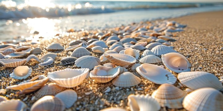 A beach made entirely of tiny seashells