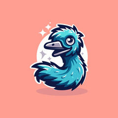 Emu Cute Mascot Logo Illustration Chibi Kawaii is awesome logo, mascot or illustration for your product, company or bussiness