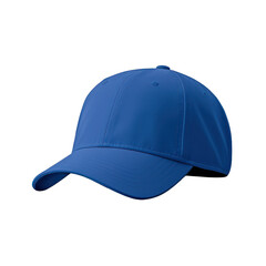 blue baseball cap mockup side view, PNG file of isolated cutout object with on transparent background.
