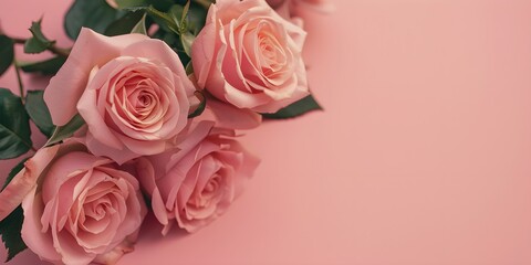 beautiful roses on a pastel background