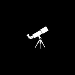 Telescope icon isolated on dark background