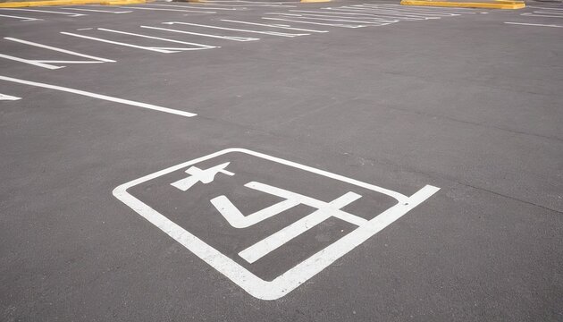 Handicapped parking spaces in the parking lot