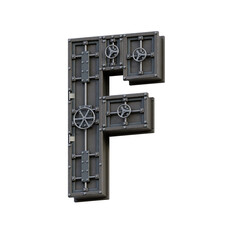 Vintage Safe 3D Alphabet PNG Letters