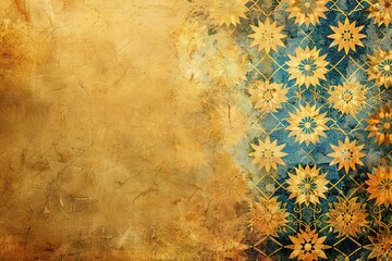 Islamic pattern background, Islamic background for a mosque in yellow art, a background for Ramadan