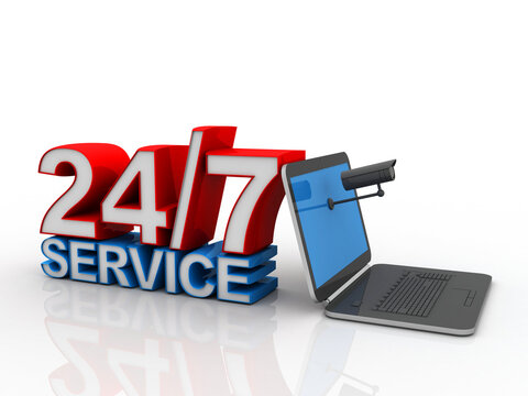 Concept: Opening hours sign. 3D rendering