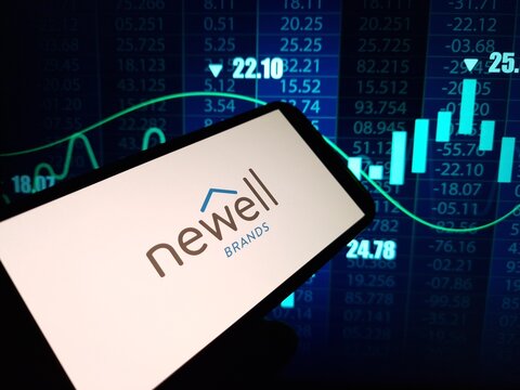 Konskie, Poland - March 11, 2024: Newell Brands company logo displayed on mobile phone