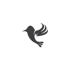Humming bird silhouette art logo vector illustration