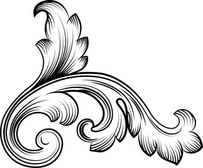 Fototapeta premium Baroque Leaf Ornament