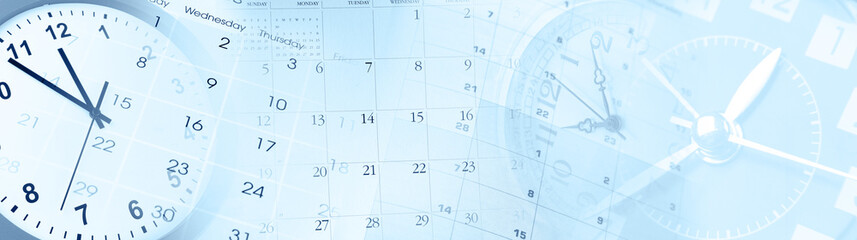 Clocks and calendars blue time composite time management - 756578548