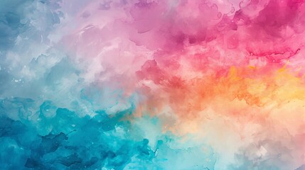 Watercolor Background in Blue, Pink, and Green

