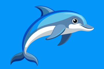 dolphin jumping in water vector illustration