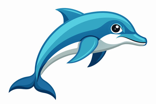 dolphin jumping in water vector illustration