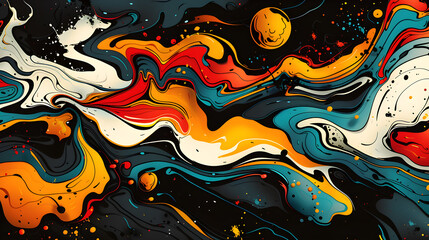 Abstract background in bright contrasting colors in a retro style.