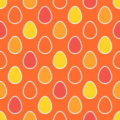 Minimalist Easter seamless pattern with simple eggs. Design of a background for invitation, card and poster. Vector illustration