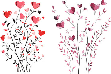 Branches with heart shape flowers