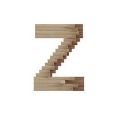 Wooden Art 3D Alphabet PNG Letters