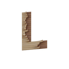 Wooden Art 3D Alphabet PNG Letters
