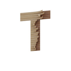 Wooden Art 3D Alphabet PNG Letters