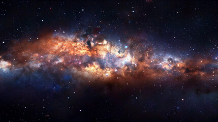 Fototapeta na wymiar View of the milky way stars and cosmic clouds in the galaxy. Amazing outer space universe. The genesis of a new planet.
