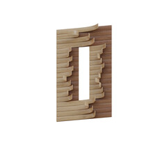 Wooden Art 3D Alphabet PNG Letters