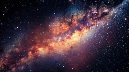 View of the milky way stars and cosmic clouds in the galaxy. Amazing outer space universe. The...
