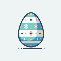blue easter egg with ribbon minimalist art 