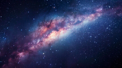 View of the milky way stars and cosmic clouds in the galaxy. Amazing outer space universe. The...